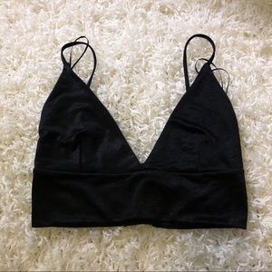 Zara Black Satin Bralette/Crop Top – NEVER WORN